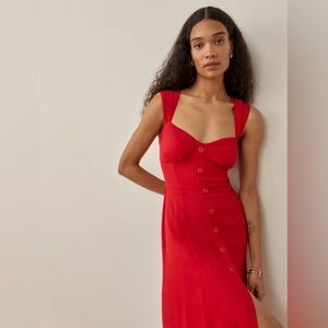 Red Reformation Tayler Midi Dress